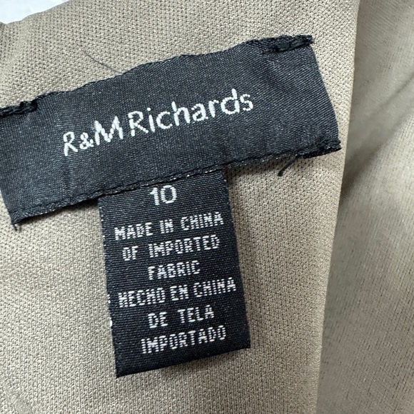 R&M Richards‎ bronze tiered maxi dress jeweled embroidered sleeveless sz 10 GUC - Picture 4 of 6